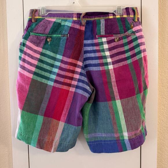 Polo Ralph Lauren Classic Fit Men’s Linen Plaid Short Multicolored Preppy Sz 28 - Picture 2 of 7